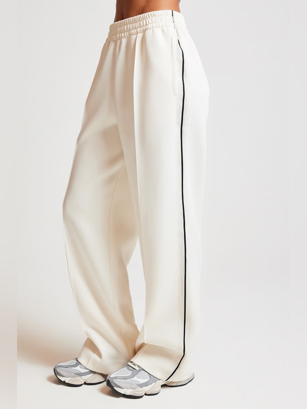 P.E NATION Prelude Stripe Track Pants in Whisper XS